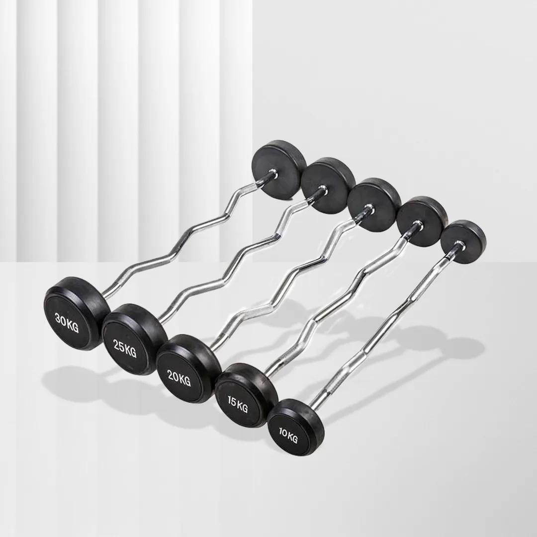 IRONFIT Rubber Coated Barbell Set (Curl Handle) OK3005B (CURL HANDLE)